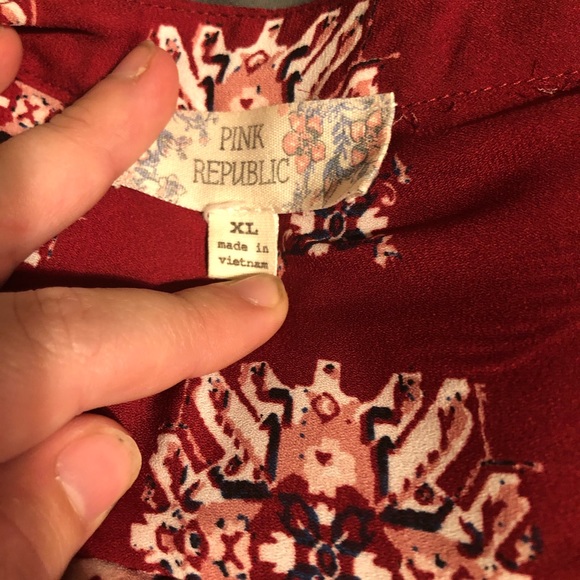 Red Patterned Blouse - Picture 3 of 3